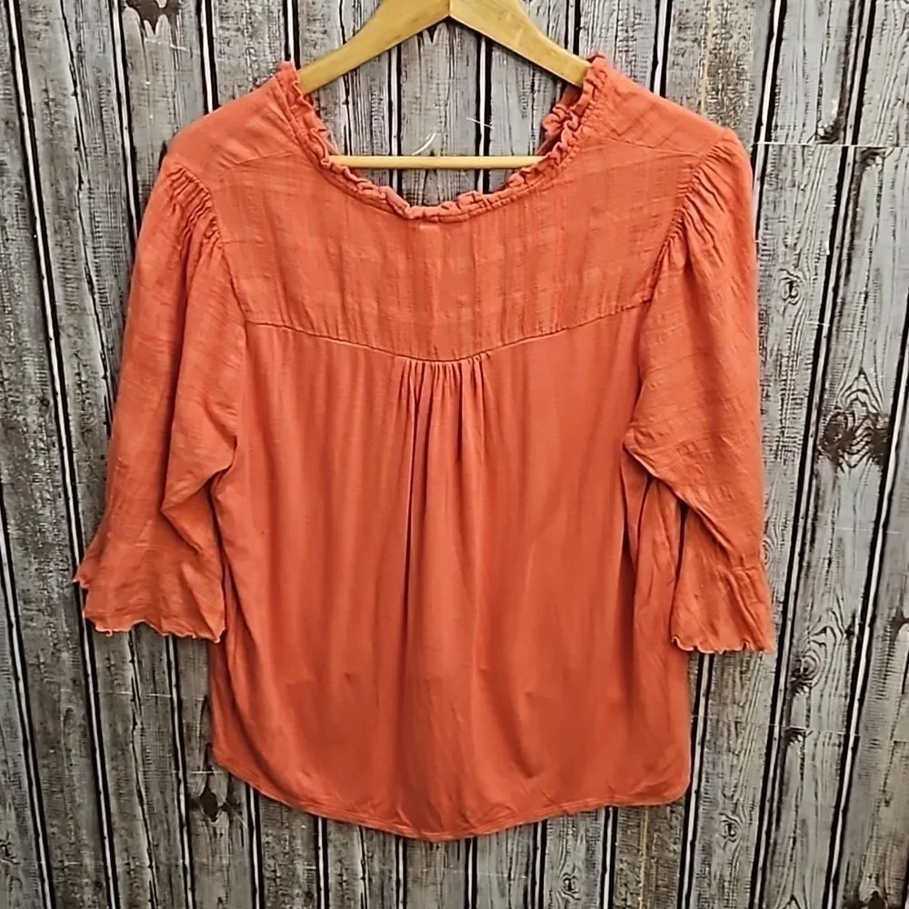 Dolan Tandy Ruffle Blouse Large - Picture 4 of 8